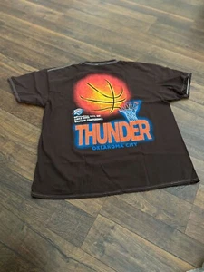 47' brand Vintage Tubular OKLAHOMA CITY THUNDER men's t-shirt,brown, SMALL, New - Picture 1 of 3