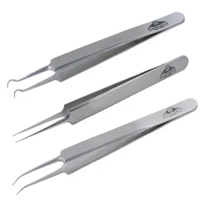 Eyelash Extension Tweezers Angled Individual Straight Curved Fine Lash Separator - Picture 1 of 11