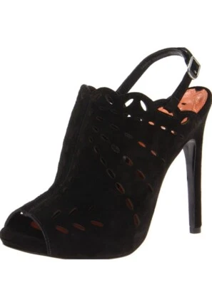 Via Spiga Nellie Sandals Women Size 7M High Heel Shoes Slingback Black Suede NEW - Image 1 of 4