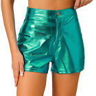 Women&#39;s Shiny Shorts Wet Look High Waist Disco Dance Hot Short Pants Ladies