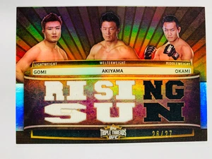 2012 TRIPLE THREADS UFC MATERIAL TRIPLE /27 # TTCR-GAO GOMI AKIYAMA OKAMI - Picture 1 of 2