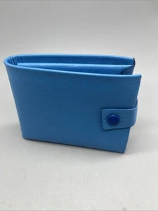 Vintage Wallet 1950s Women’s Turquoise Blue  Bifold Retro Picture VGUC - Picture 1 of 14