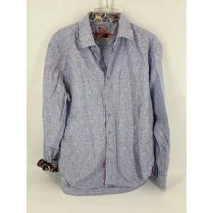Robert Graham L/G hellblau gemustertes Langarm Button Down Hemd - Bild 1 von 13