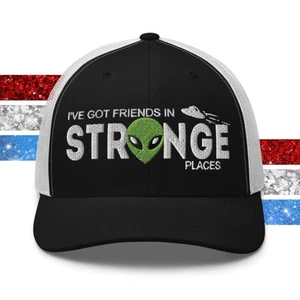 Sombrero de camionero retro Alien UFO Friends in Strange Places para hombres mujeres - Imagen 1 de 88