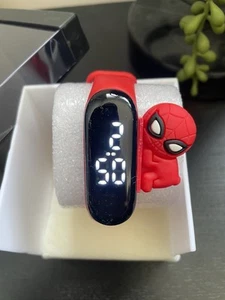 Spider Man Children's Watch Kids LED Waterproof Silicone Bracelet - Picture 1 of 5