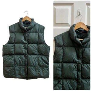 Lands End Evergreen Lightweight Layering Puffer Down Vest Large Gorpcore Camp - Picture 1 of 9
