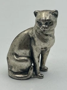 Peltro Italy Pewter Metal Kitty Cat Kitten Miniature Art Figurine - Picture 1 of 6