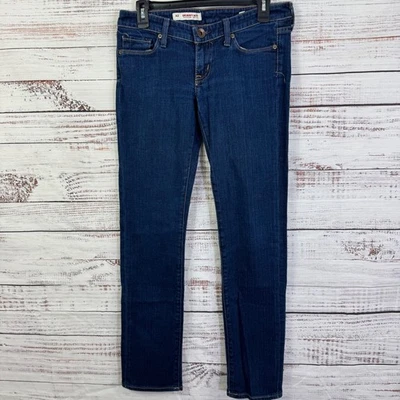 Express X2 Ultra Low Rise Skinny Leg Jeans Dark Wash Women's Size 4 tall denim - Image 1 of 4