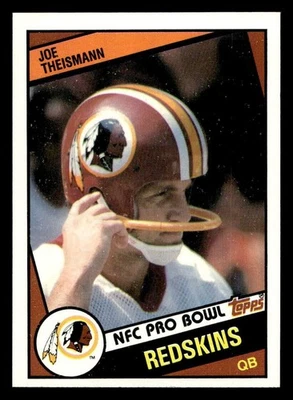 Joe Theismann 1984 Topps NFC Pro Bowl Card #390 Washington Redskins - Image 1 of 2