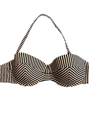 Top de bikini de natación Tory Burch Wms M azul blanco rayas náuticas lazo trasero extraíble Foto 1 de 4