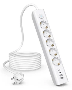 Multiprise 9 en 1 avec USB 3680 W avec interrupteur multiprise 16 A avec 2 po... - Photo 1/9