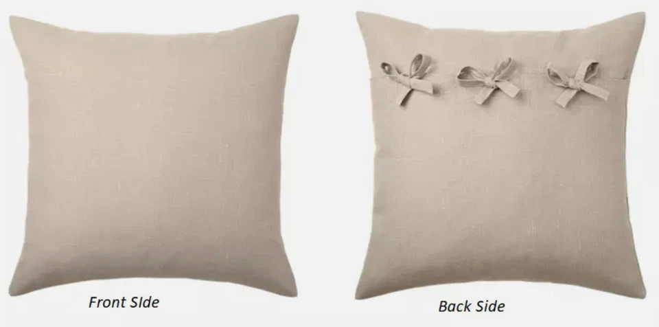 Funda Cojín Almohada IKEA Aina 20x20 100% Lino Beige con Corbatas 704.095.09 Foto 1 de 1