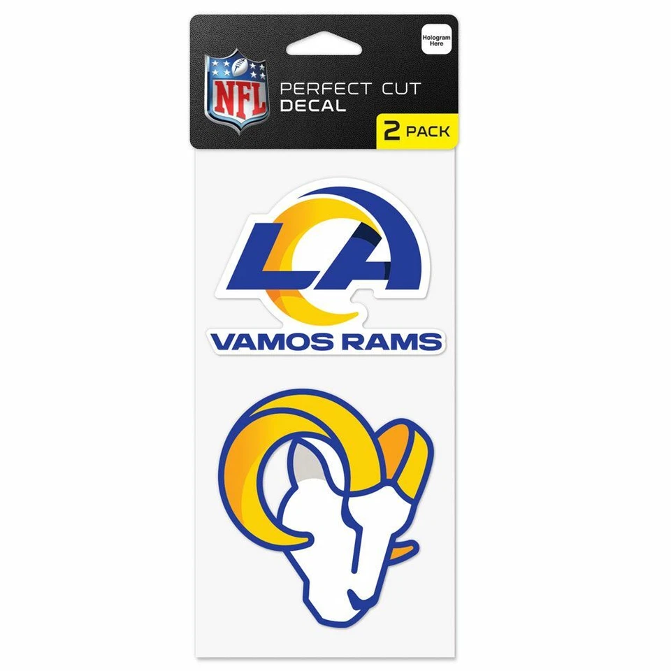LOS ANGELES RAMS VAMOS RAMS 4"X4" DIE CUT DECAL 2-PACK CAR HOME NEW WINCRAFT 😎 - Image 1 of 1