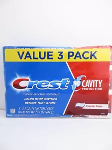 Crest CAVITY PROTECTION Toothpaste, Regular Paste, 5.7 oz each 3, ct - FREE SHIP - Picture 1 of 4