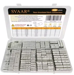 SVAAR nicht isolierte Stoßverbinder 500 Stück Stoßspleißverbinder 26 - 6 AWG NEU - Bild 1 von 7