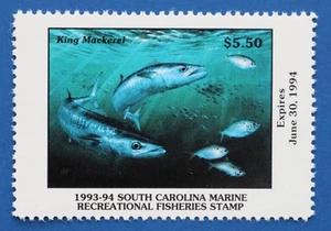 Estampilla de pesca recreativa marina de Carolina del Sur 1993-94 (MNH) EE. UU. (SCSF02) - Imagen 1 de 1