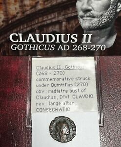 Divus CLAUDIUS II Gothicus 270AD Rome CONSECRATIO Roman Coin Quintillus(R1009)