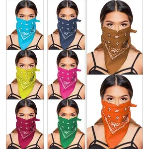 Paisley Bandana Cotton Scarf Headband Head Wear Mouth Protection Wrap Band Lot - Picture 1 of 63