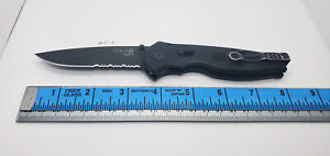 SOG Flash II Folding Knife Assisted 3.5" Satin Serrate Blade, Zytel Handles #F12