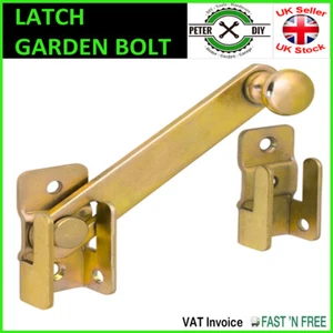 LATCH HASP GATE Garden Bolt STABLE SHED GARDEN BACK DOOR BOLT Lock YELLOW - Picture 1 of 2