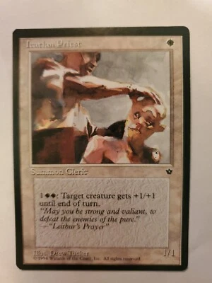 MTG Magic The Gathering Card Icatian Priest Summon Cleric White Fallen Empires  - Image 1 of 2
