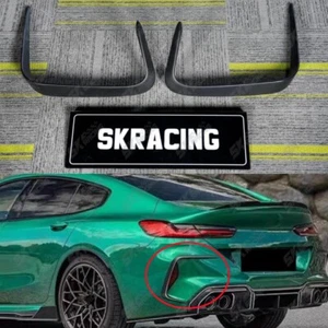 Carbon Fiber/Gloss Black Rear Bumper Side Splitters Fins For BMW M8 F91 F92 F93 - Picture 1 of 44
