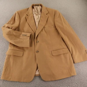 Stafford Jacket XL Beige Brown Camel Wool Blazer Sport Coat Flannel 46R - Picture 1 of 17