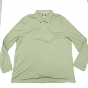 Alfani Polo Shirt Men's Size 2XL Green Long Sleeve Button Regular Fit Collared - Picture 1 of 6