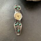 Vintage Navajo Sterling Silver Watch Tips Old Pawn Blue Turquoise Band 1636 Sale
