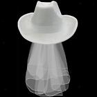 Western Bride Cowgirl Hat with Felt Wide Brim for Photo Props Wedding