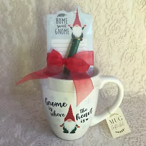 Tazza da caffè tazza gnomo bianca con penna e blocco note regalo festa - Foto 1 di 4