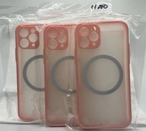 New! Shock Proof MagCharge Slim PINK Cases Lot of 3 for IPhone 11 Pro! - Picture 1 of 4