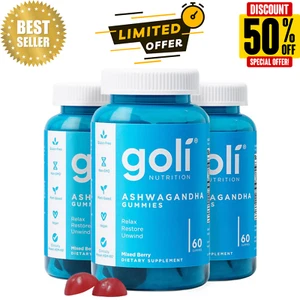 Goli Ashwagandha & Vitamin D Gummy - 180 Count. Non-GMO, Gluten-Free. Pack of 3* - Picture 1 of 24