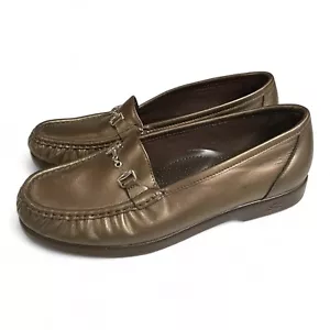 SAS Metro Bronze Women's Shoes Slip On Size 9WW Bit Loafers Dress Double Wide - Picture 1 of 8