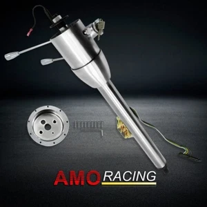 Stainless Steel 28" Tilt Manual Floor Shift Column with Ignition Key & Adapter - Picture 1 of 6