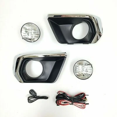 For 2021 2022 Chevrolet Colorado Clear Fog Lights w/ Chrome Bezel Wires Switch - Image 1 of 4
