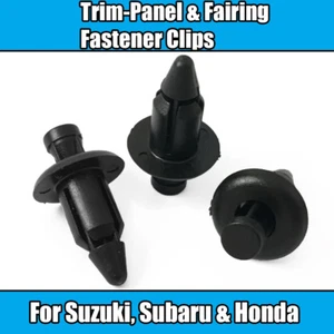 5x Clips For Suzuki Subaru Honda Bike ATV Quad Bumper Cover Black Plastic - Picture 1 of 2