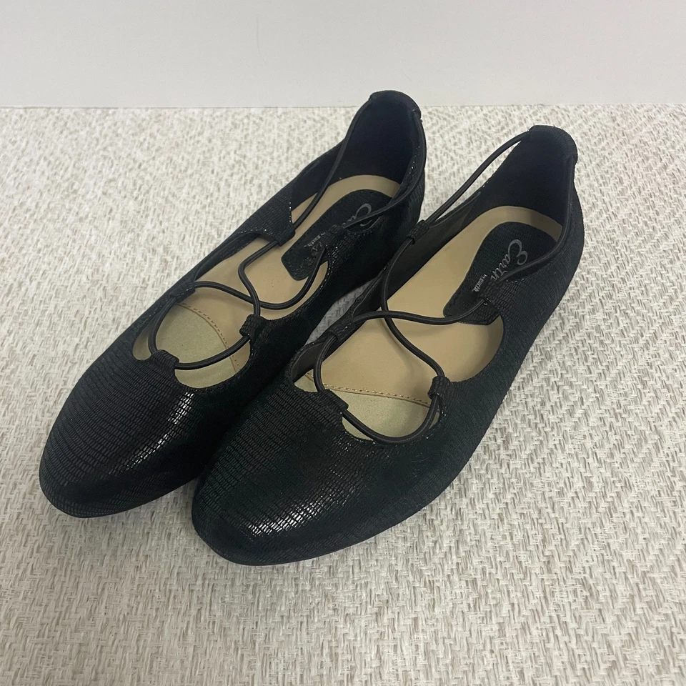 Earthies by Earth Mujer 6.5 Negro Ballet Pisos Gamuza Ghillie Foto 1 de 4