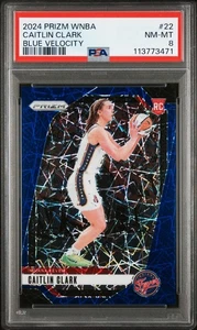 2024 Panini Prizm WNBA Caitlin Clark Blue Velocity #22 Fever Rookie PSA 8 ROY - Bild 1 von 2