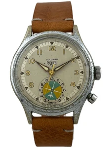 Reloj de pulsera para hombre Heuer Solunar 1949 cuerda manual con indicador de marea funciona - Imagen 1 de 7