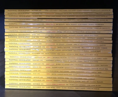 National Geographic Magazine 1990-2002 Random Lot of 8 Vintage Foto 1 de 3