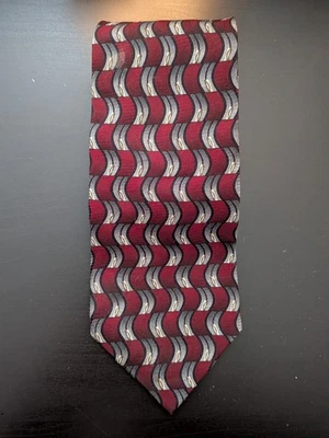 Corbata clásica de diseñador hecha en Corea 59" Galleria & Co para hombre roja gris abstracta 59" Foto 1 de 4