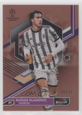 2022 Finest UEFA Club Competitions Rose Gold Refractor /75 Dusan Vlahovic Dušan - Image 1 of 2