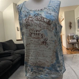 Take Two Cafe Chocolate All Over Print Tank Top Size XLNew With Tags - Picture 1 of 11