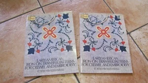 Dover Needlework Early American Ironon Transfer Patterns Crewel Embroidery Set/2 - Picture 1 of 6