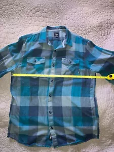 vans plaid shirt mens large, Blue - Picture 1 of 4