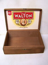 IZAAK WALTON BLUNTS 15 Cents CIGAR WOOD DOVETAIL BOX