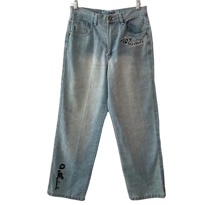 Akademics Jeans Boys 14 Light Wash Embroidered Spellout Stretch - Image 1 of 4