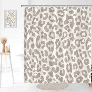 Cute Grey Leopard Shower Curtain Modern Simple Home Tub Bathroom Curtain Deco... - Picture 1 of 7