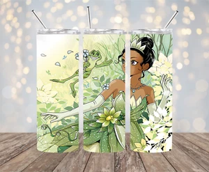 Princess Tiana Inspired 20 oz Stainless Steel Tumbler Handmade (#6) - Picture 1 of 1
